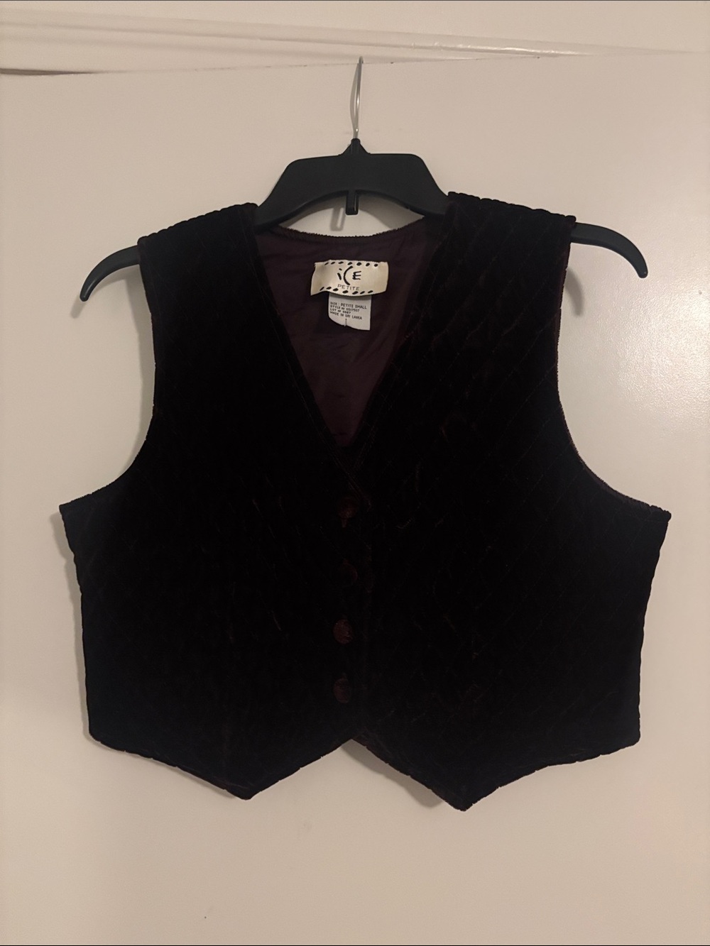 Ice Deep Burgundy Quilted Velvet Vest